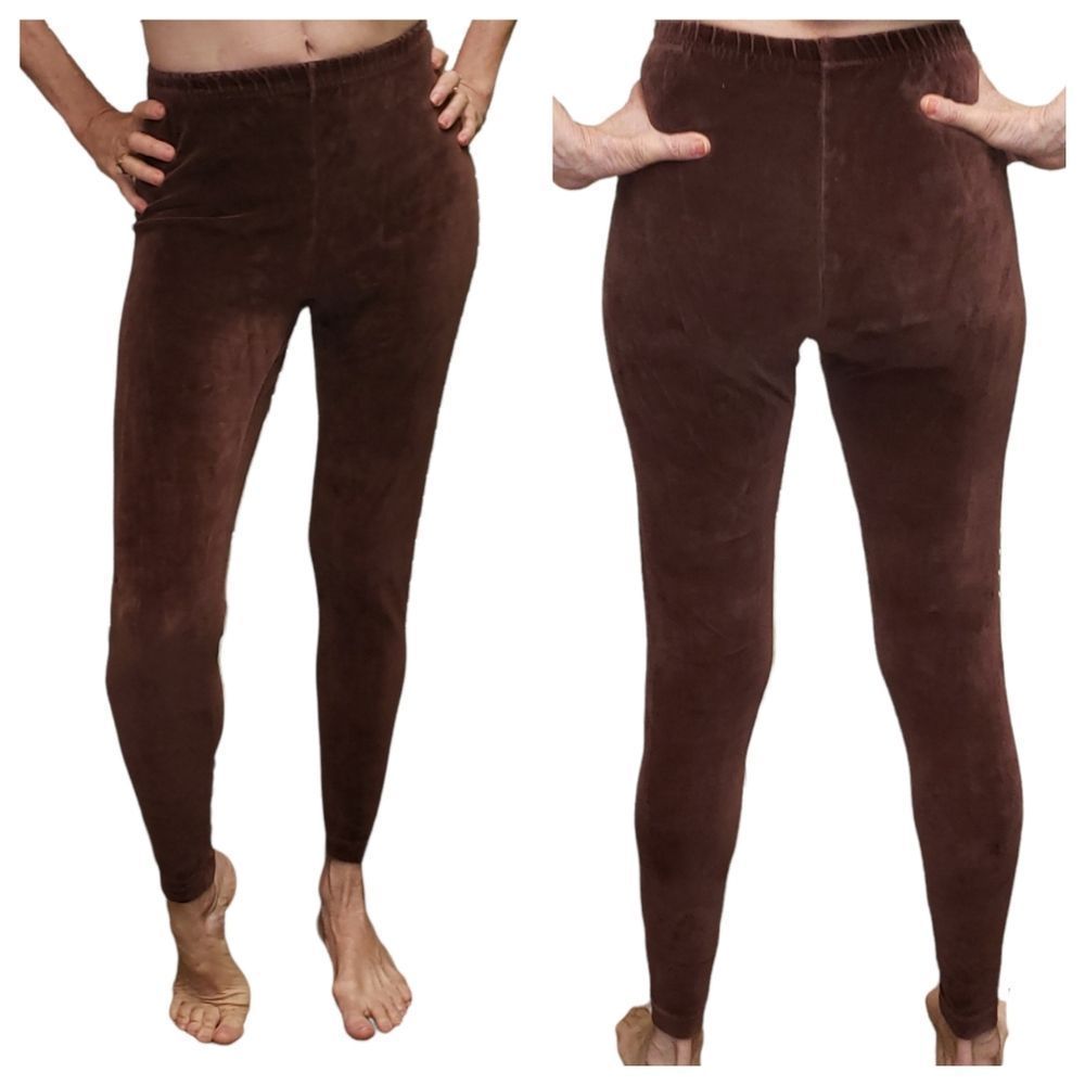SOLD Vintage MODA Velvet Pants, Brown, High Waisted, S / XS - Picture 5 of 8